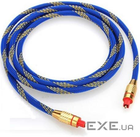 Кабель оптичний цифровий стерео в нейлонової оплетки 1,5m, 250 Мегабіт / с, Blue (Па (YT-NBODSC-1.5)