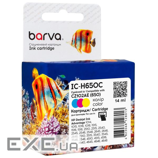 Картридж Barva HP 650 color/CZ102AE, 14 мл (IC-H650C)