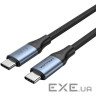 Дата кабель USB-C to USB-C 1.0m Thunderbolt 4 240W (50V/5A) 8K60Hz Gray Aluminum Alloy Vention (TAVHF)