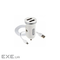 Зарядний пристрій XO 2xUSB 2.1A + cable USB to Micro 5P white (TZ08-M-WH)