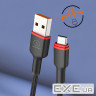 Дата кабель USB 2.0 AM to USB-C 1.0m 2.4A X203 black WUW (6972573336203)