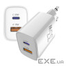 Зарядний пристрій Sigma 1xUSB-C PD33W + 1xUSB QC3.0 GaN X-power PS33-01 white (4827798527719)