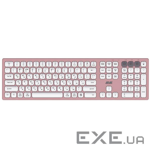 Клавіатура ножнична 2E KS270 105key, WL/BT, EN/UK, рожево-білий (2E-KS270WBPN UA) (2E-KS270WBPN UA)