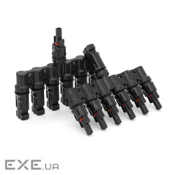 Кабельний розгалужувач MC4-6T для монтажу сонячних систем , 30A, 1000V (YT-MC4-6T)