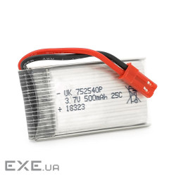 Акумулятор 7,5 * 25 * 40P 25C, 3.7V (500mAh), 2 контакти (752540 25C)