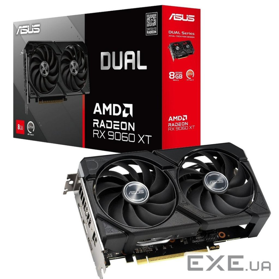 Відеокарта ASUS Prime Radeon RX 9060 XT OC Edition 8GB GDDR6 (DUAL-RX9060XT-8G)