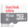 Карта пам'яті SANDISK microSDHC Ultra 16GB UHS-I Class 10 (SDSQUNS-016G-GN3MN)