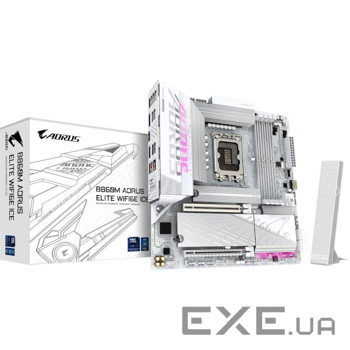 Материнська плата Gigabyte AORUS B860M Elite WiFi6E Ice (B860M AORUS ELITE WF6E ICE)