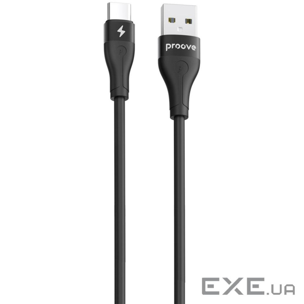 Кабель Proove Soft Silicone USB to Type-C 3A (2m) black (CCSO20001221)