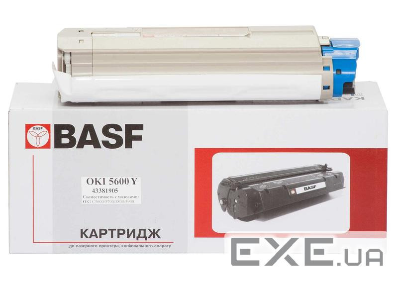 Тонер-картридж BASF OKI C5600/5700 Yellow 43381905 (KT-C5600Y-43381905) (BASF-KT-C5600Y-43381905)