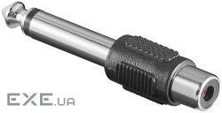 Перехідник аудіо Jack 6.3mm-RCA M/F,адаптер Mono,чорний (62.09.8151-1) (62.09.8151-1)