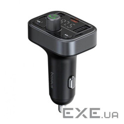 FM-трансмітер BASEUS T-typed S-09 Pro Bluetooth MP3 Car Charger Black (C10762200113-00)