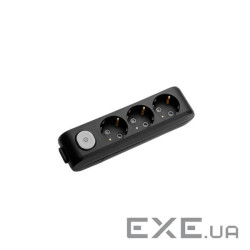 Колодка для подовжувача Panasonic X-tendia 3 гнізда black WLTA04302BL-UA