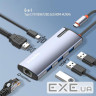 Порт-реплікатор ColorWay Docking Station USB-C 6-в-1 Type C PD 100W/USB3.0х3/HDMI 4К/RJ45 (CW-HUB02)