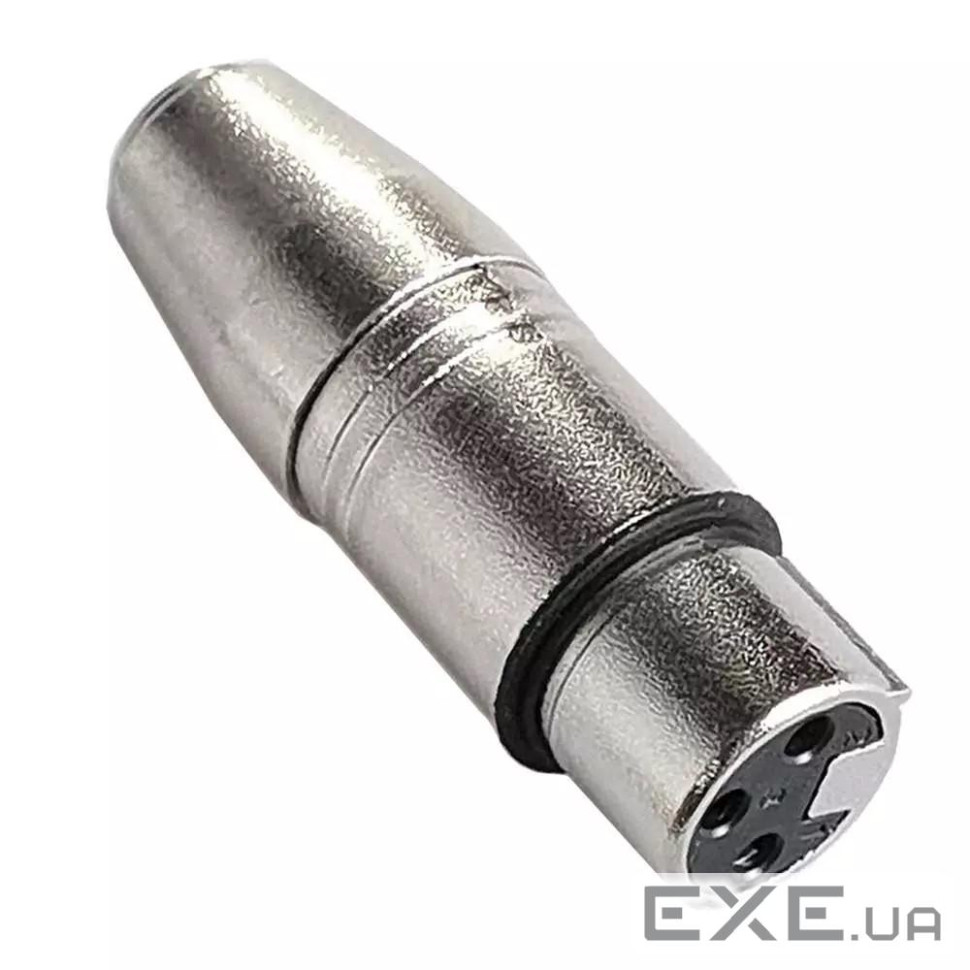 Перехідник аудіо XLR 3p-Jack 3.5mm 3pin M/F,адаптер Metal корпус,металік (62.09.8463-1) (62.09.8463-1)
