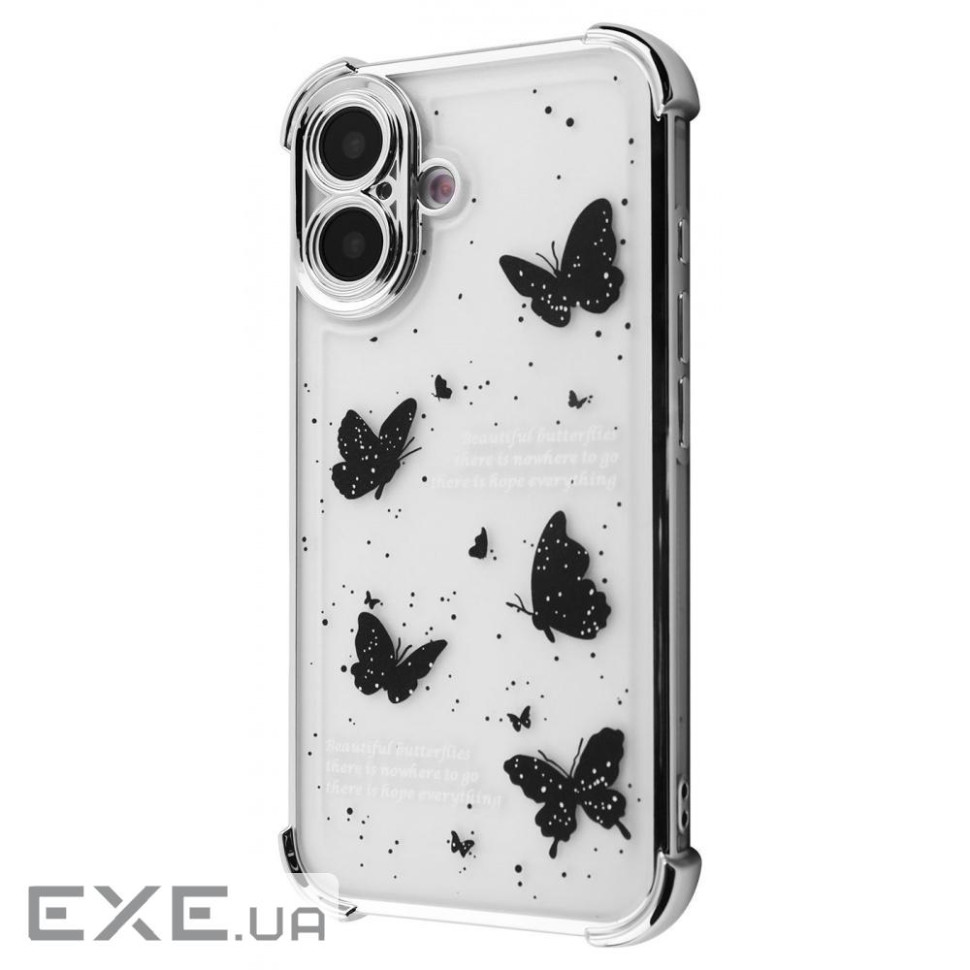 Чехол WAVE Winkie iPhone 16 silver/butterfly (64124 silver/butterfly) (641 (64124  silver/butterfly)