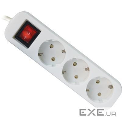Мережевий подовжувач Defender S318 1.8 m 3 роз switch white (99233)
