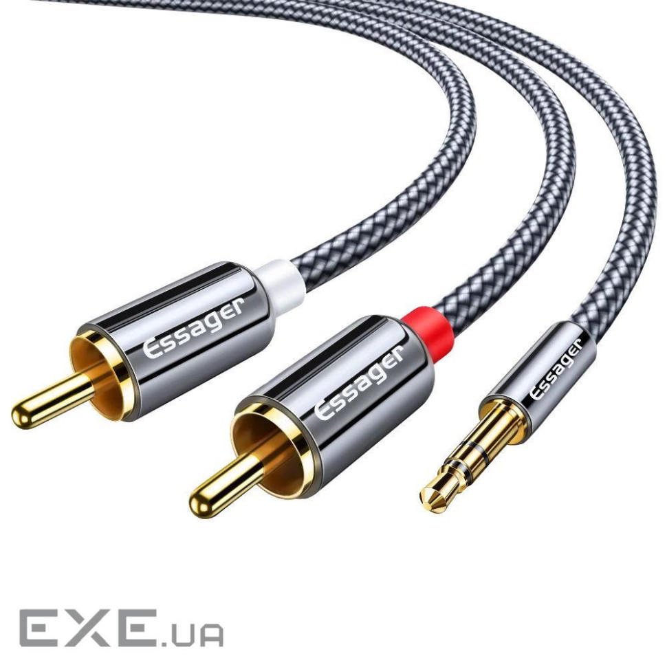 Кабель мультимедійний 3.5mm M to 2xRCA M 2.0m Essager (EYPZJ-MYA0H)