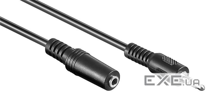 Кабель аудіо-подовжувач Jack 3.5mm 3pin M / F 10.0m, Round Nickel D = 4.0mm AUX, чорний (25.02.5041-1)
