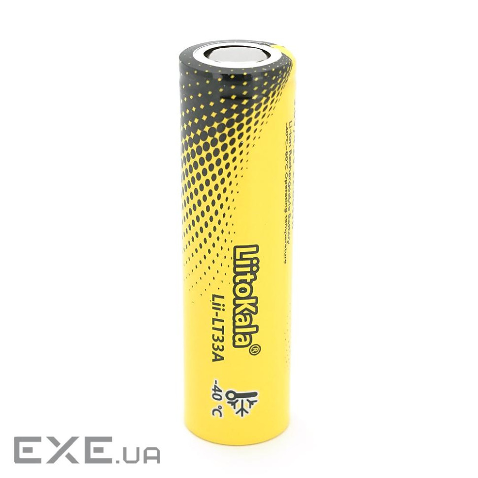 Акумулятор 18650 Li-Ion LiitoKala LT33A, 3300mAh, 3.7V (2.5-4.2V), 18.3*64.8mm, LowTemp-40-60℃, Blac