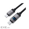 Дата кабель USB-C to USB-C 1.2m 60W digital display C15-03 Black Acefast (6974316283720)