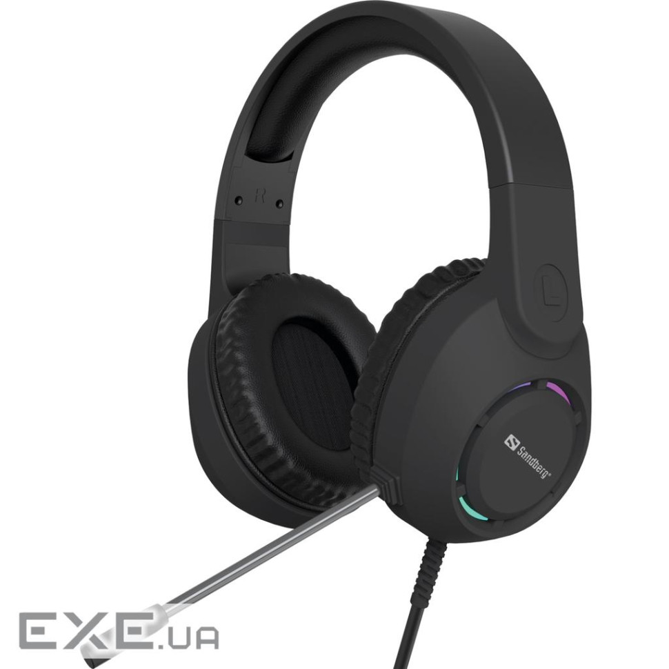 Ігрова гарнітура Sandberg BossBlaster, USB, кабель 2м, RGB, чорна (126-49)