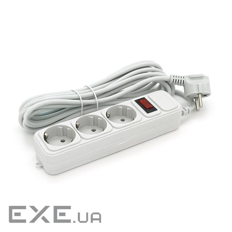 Подовжувач мережі Maxxter SP5, 220В 10А, 3 розетки, 4.5 м, Gray, Q30 (MSP3-G-15G) , Gray, Q30 (MSP3-G-15G)