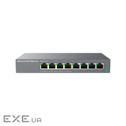 Grandstream GWN7711P, layer 2 Lite Cloud Managed Switch, 8x GbE RJ45, 4x PoE/PoE+ or +24VDC output m
