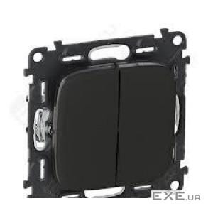 Вимикач 2-клавішний, автоматичні клеми Антрацит (752915) (752915)