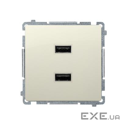 Розетка Basic USB 2x 5V 2.1A, бежевый (BMC2USB.01/12)