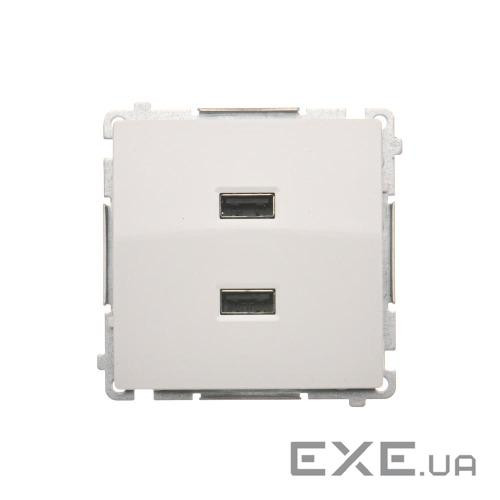 Зарядний пристрій 2хUSB тип A, 5V, 2.1A, Basic, білий (BMC2USB.01/11)