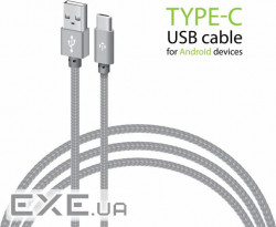 Кабель Intaleo CBGNYT1 USB-USB Type-C (M/M), 1 м , Grey (1283126489136)