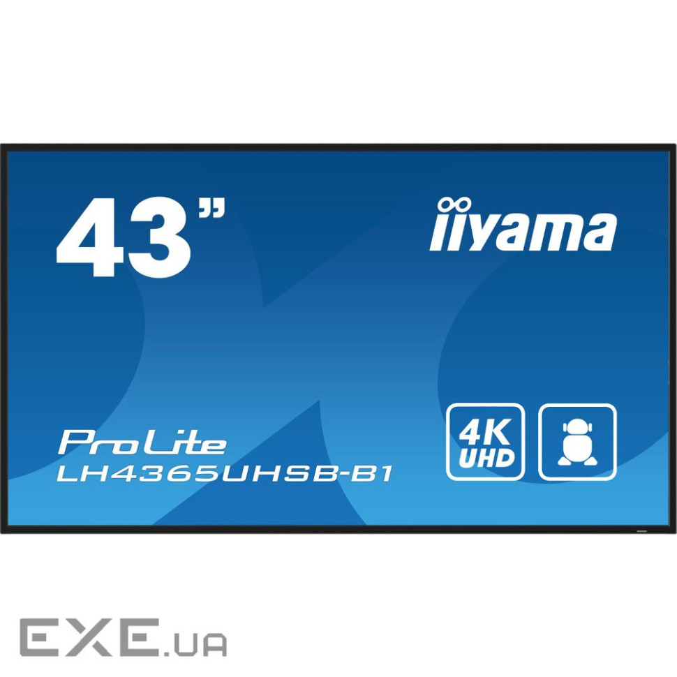 42.5" 16:9 IPS РК дісплей,3840х2160, 24/7, 800 кд /м2, ОС Android 11, 2xHDMI 2.0/1x (LH4365UHSB-B1)