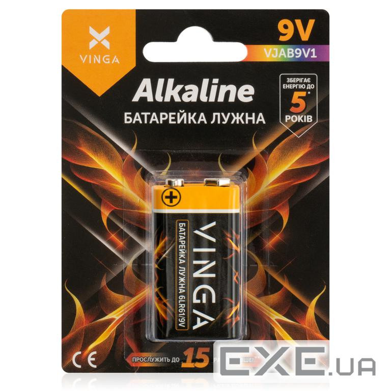 Батарейка 9V 6LR61 Alkaline Vinga (VJAB9V1)