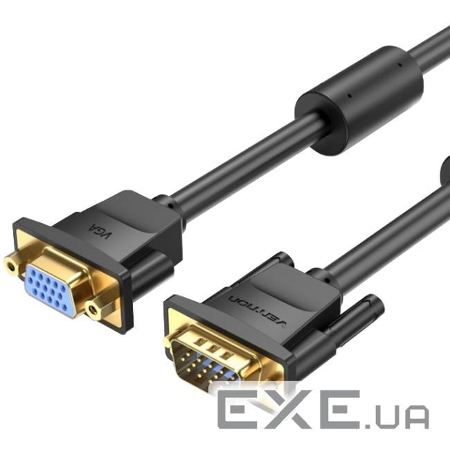 Кабель VGA 15M-15M F, 5.0 м, чорний Vention (DAGBJ)