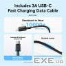 Зарядний пристрій 1xUSB-C 20W + USB-C to Lightning cable М-М Black Vention (G17B0-EU)