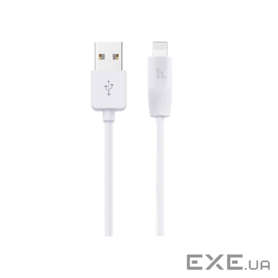 Дата кабель USB 2.0 AM to Lightning 2.0m 2.4A X1 white HOCO (6957531032014)
