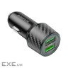 Зарядний пристрій BOROFONE 2xUSB QC3.0 36W car adapter black (6941991101205)