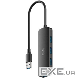 Хаб USB 3.0 Type-A -> 4хUSB 3.0 чорний Cudy (UH40A)