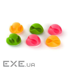 Держатель для кабелю Piko CC-929 6 pcs green, pink, yellow (1283126476914)