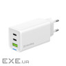 Зарядний пристрій ColorWay GaN Mini 65W PD Port PPS USB (USB-2C1A) white (CW-CHS058PD-WT)