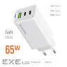 Зарядний пристрій ColorWay GaN Mini 65W PD Port PPS USB (USB-2C1A) white (CW-CHS058PD-WT)