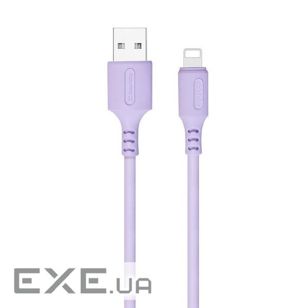 Дата кабель USB 2.0 AM to Lightning 1.0m soft silicone violet ColorWay (CW-CBUL044-PU)