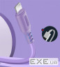 Дата кабель USB 2.0 AM to Lightning 1.0m soft silicone violet ColorWay (CW-CBUL044-PU)