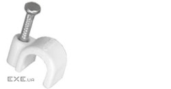 Скоба з цвяхом 6мм (кругл) (200шт.) біла (СК-6-2) -6-2)