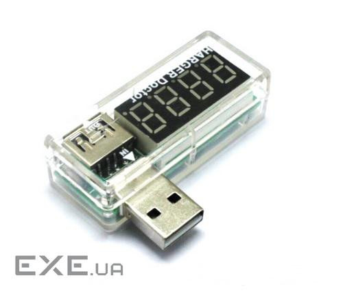 USB тестер Charger Doctor напруги (3-7.5V) і струму (0-2.5A) White, загнутий (YT-UTCD-Curv-W) (YT-UTCD-Curv-W)