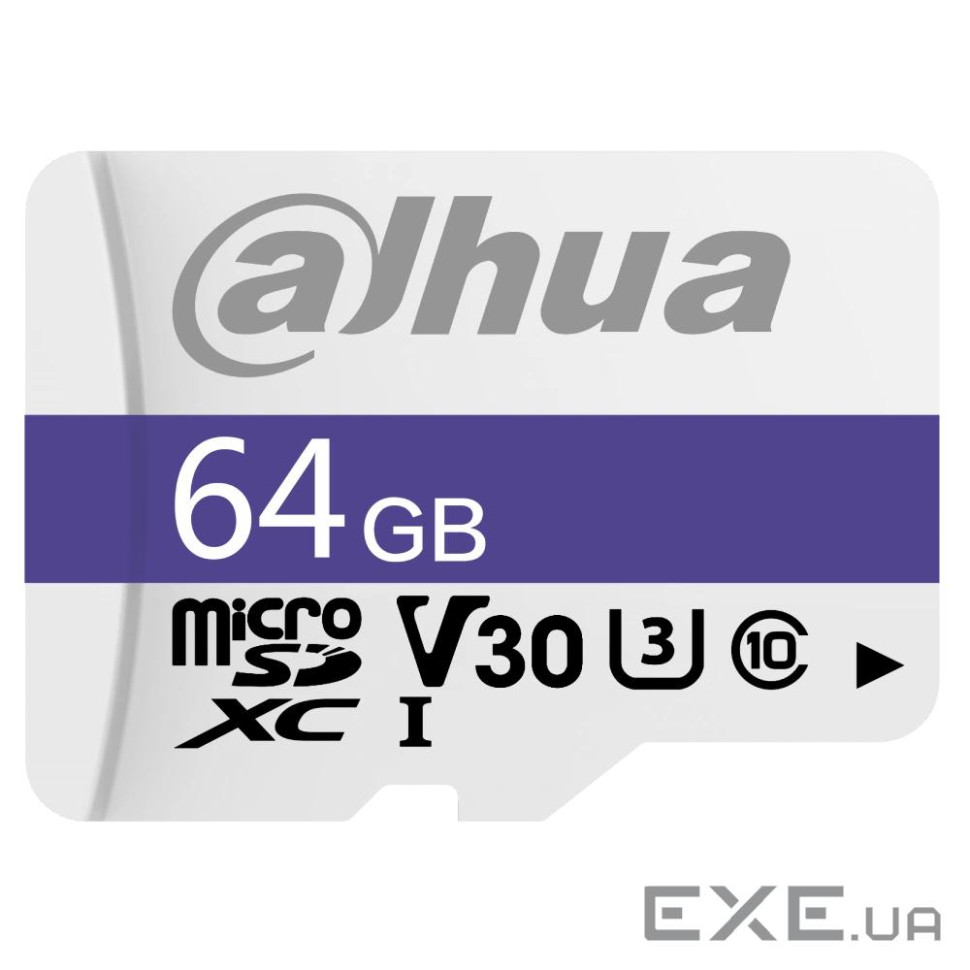 Карта пам'яті DAHUA microSDXC 64GB UHS-I U3 V30 Class 10 (DHI-TF-C100/64GB)