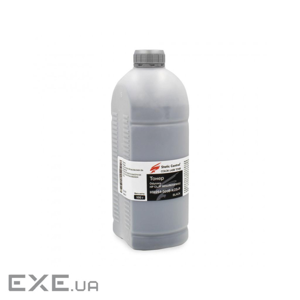 Тонер HP CLJP M252/M254/M452 500г black, фасовка Static Control (HM254-500B-KOS-P)