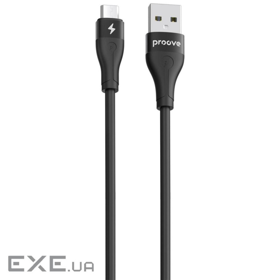 Кабель Proove Soft Silicone Micro USB 2.4A (1m) black (CCSO20001301)