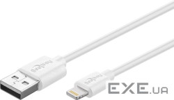 Кабель пристроїв Goobay USB2.0 A-Lightning M/M 0.5m, MFi 8pin Silver-Contact, білий (75.07.2905-1)
